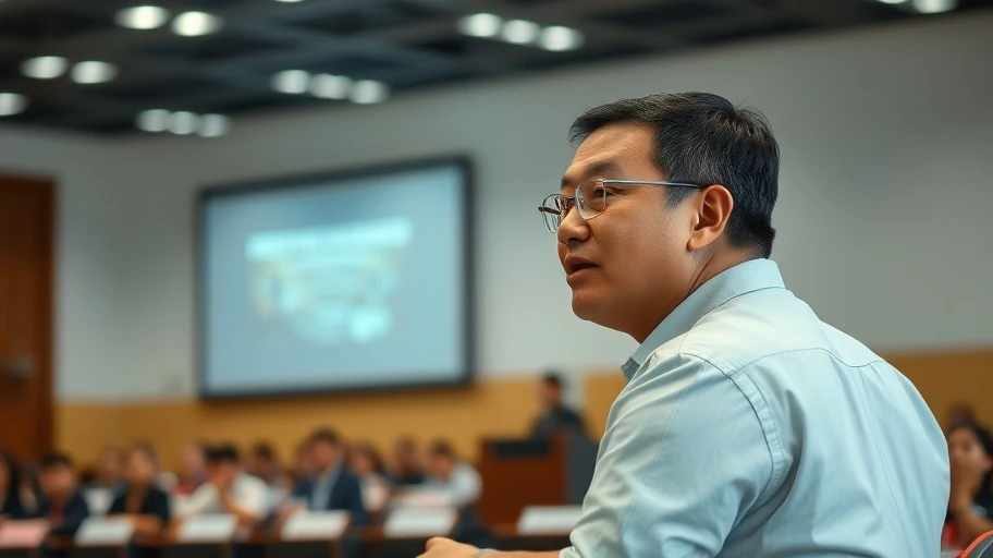 Andreas Antonopoulos giảng dạy blockchain tại lớp học.