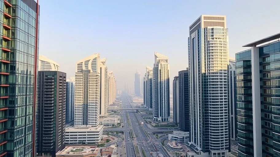Ảnh khu tài chính Dubai với kiến trúc hiện đại