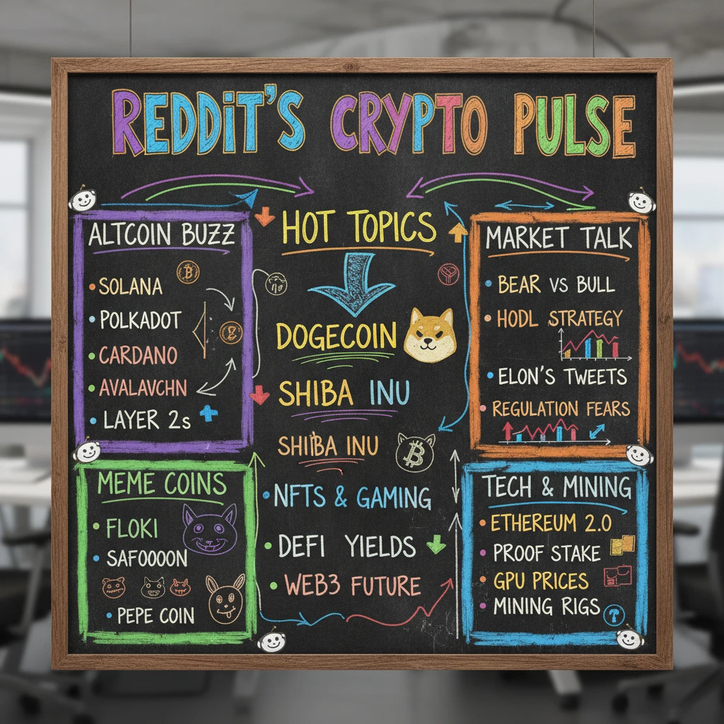 Bảng tin với các chủ đề trending trong subreddit tiền mã hóa.