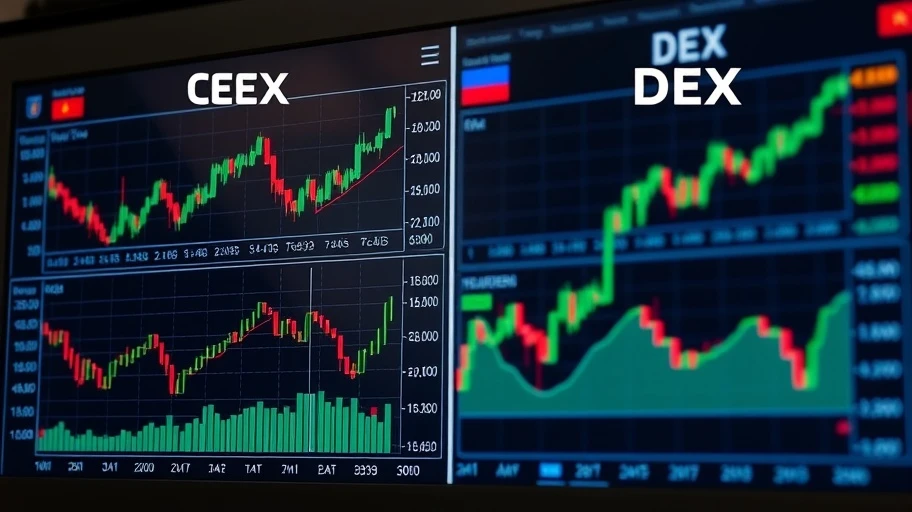 Biểu đồ so sánh sàn CEX và DEX