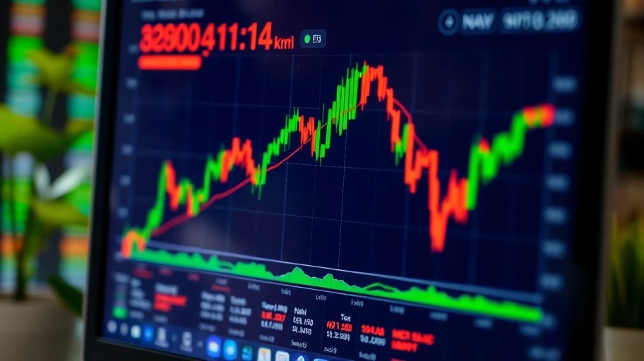 Biểu đồ thị trường crypto biến động.
