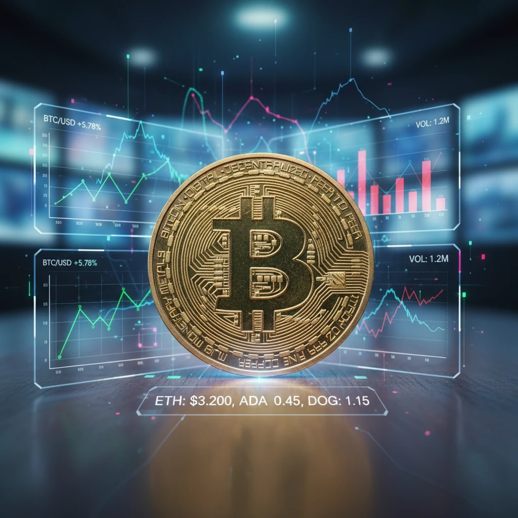 Bitcoin BTC trên biểu đồ tài chính