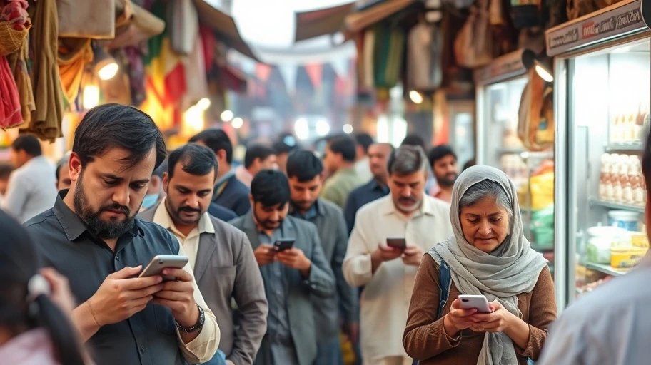 Cảnh chợ công nghệ tại Pakistan
