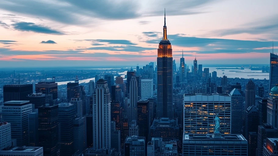 Cảnh quan New York là trung tâm tài chính của Mỹ