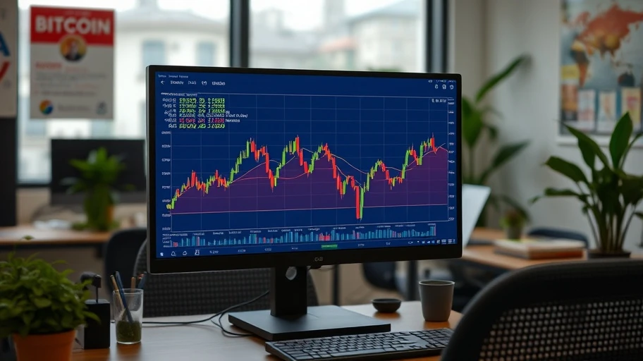 Hình ảnh biểu đồ Bitcoin biến động