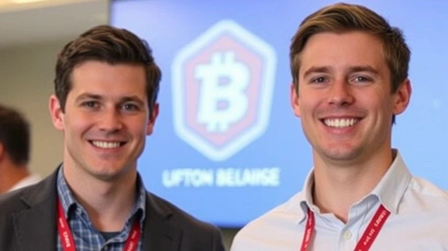 Hình ảnh cặp đôi Winklevoss tại sự kiện tiền mã hóa