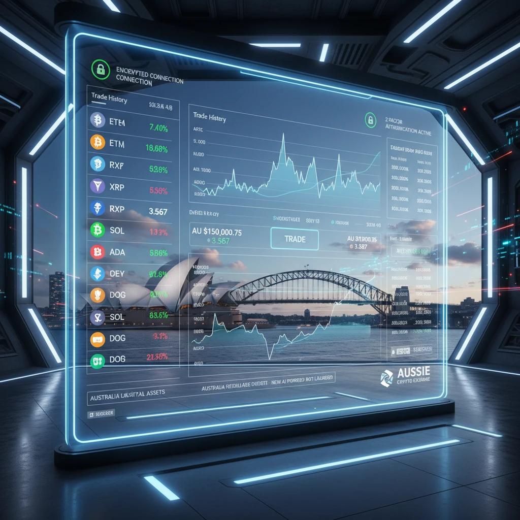 Hình ảnh công nghệ và bảo mật của sàn crypto ở Úc