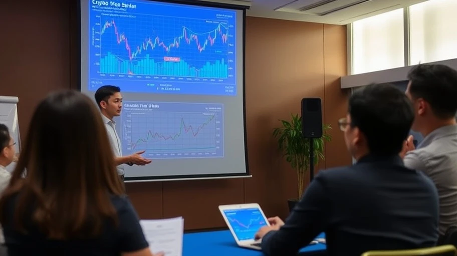 Hình ảnh Crypto God John tại hội thảo tiền mã hóa