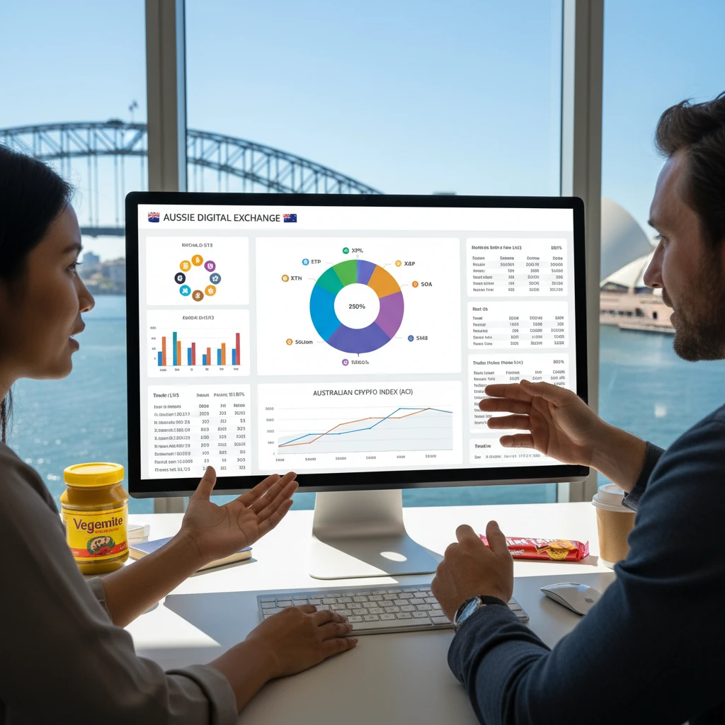 Hình ảnh danh mục tiền mã hóa trên sàn Úc