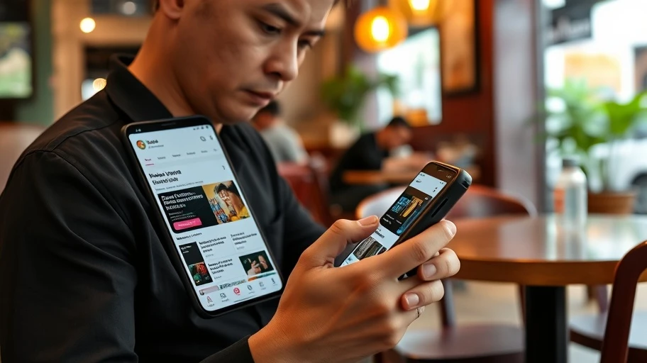 Hình ảnh một người Việt Nam cập nhật tin tức crypto trên điện thoại.