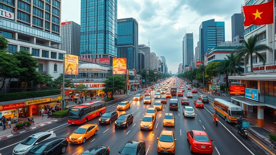Hình ảnh sôi động của thành phố Hồ Chí Minh phản ánh sự phát triển của thị trường crypto.