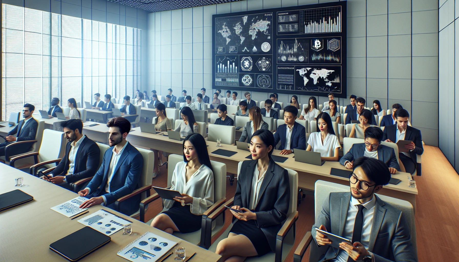 Phòng hội thảo với các nhà đầu tư trẻ tìm hiểu về an toàn crypto