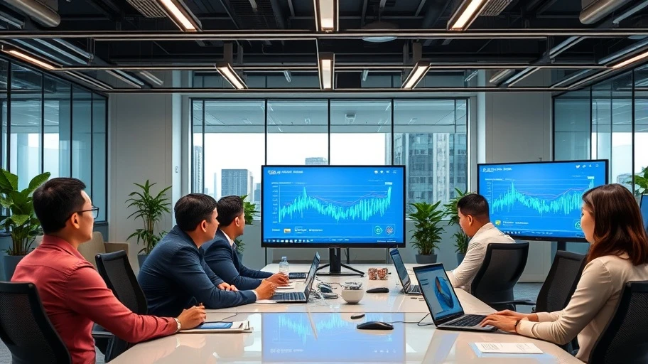 Phòng họp nơi các nhà đầu tư tổ chức thảo luận về các sàn giao dịch an toàn