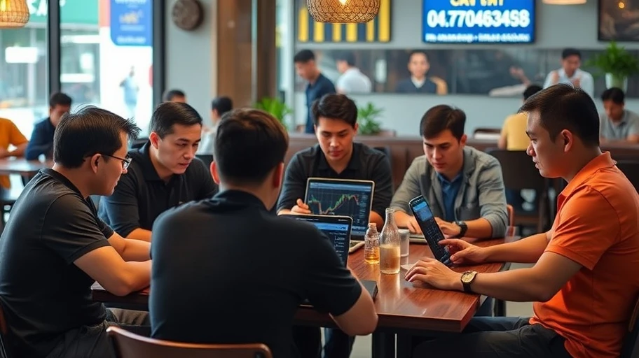 Thảo luận về các yếu tố ảnh hưởng đến thị trường crypto tại quán café